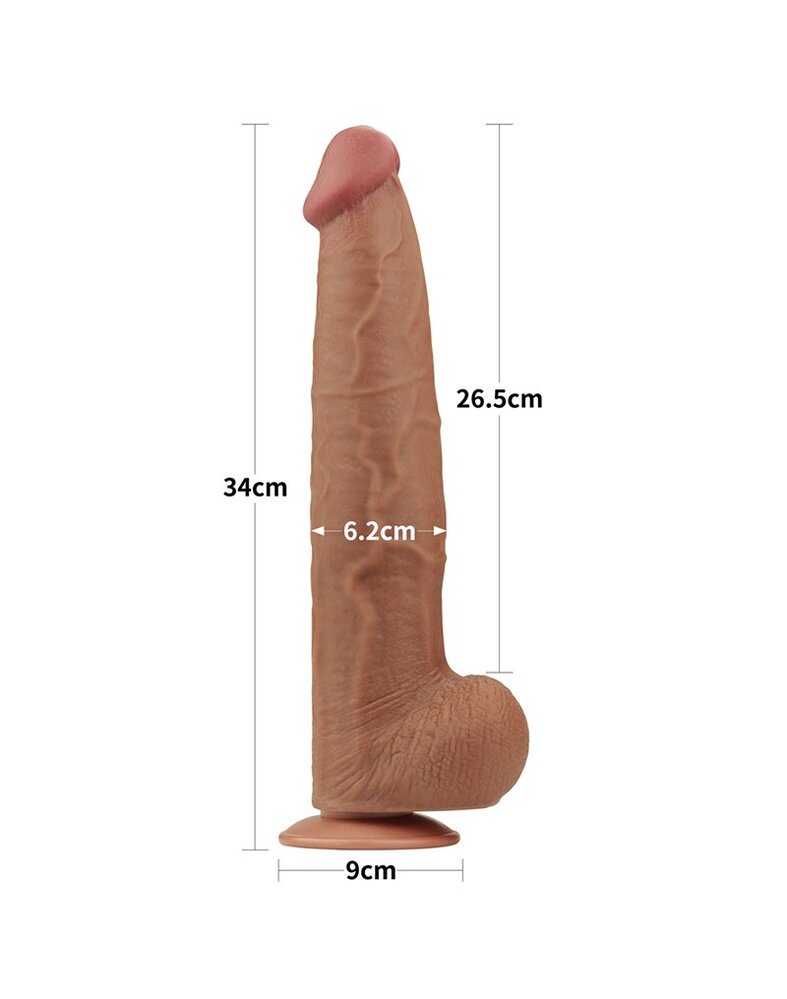 LoveToy Sliding Skin Dildo - Realistischer Dildo 34 cm Ø6,2 cm