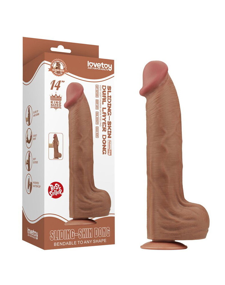 LoveToy Dildo met glijdende huid - Realistische dildo 36 cm Ø6,6 cm LoveToy Dildo met glijdende huid - Realistische dildo 36 cm Ø6,6 cm