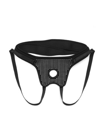 LoveToy Harnais à sangle facile (sans gode) - Noir et blanc