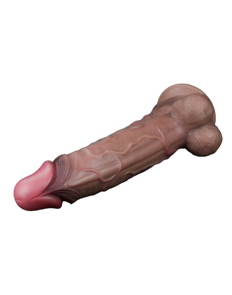LoveToy LoveToy - Gode double couche en silicone 29,5 cm (Ø 5,5 cm) - Marron
