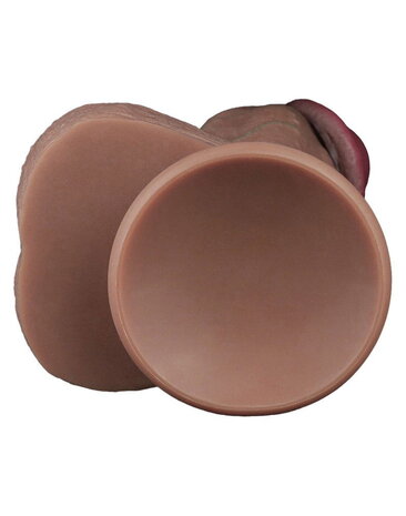 LoveToy LoveToy - Gode double couche en silicone XXL 28 cm (Ø7,4 cm) - Marron