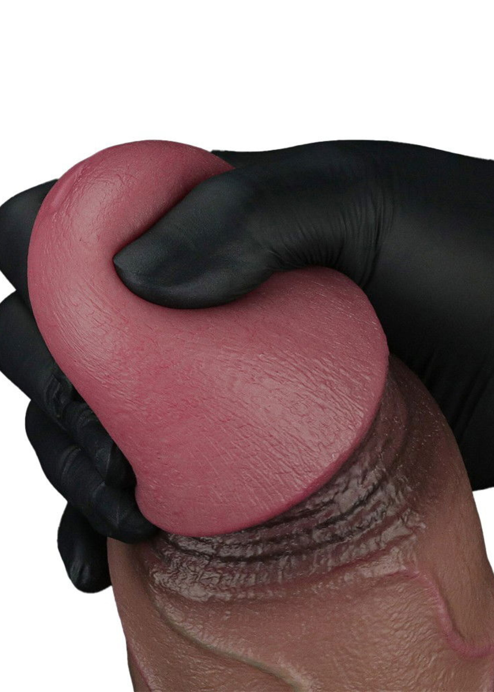 LoveToy Gode double couche en silicone XXL 31 cm (Ø7,6 cm) - Marron