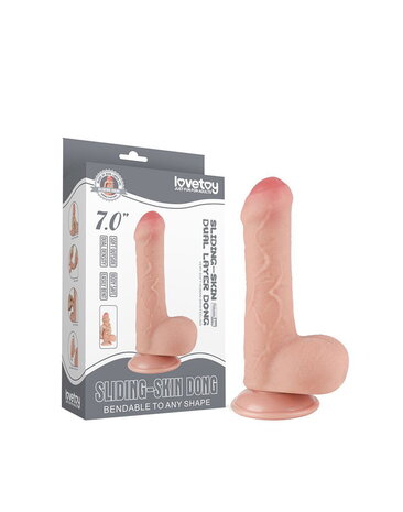 LoveToy Dildo met glijdende huid - Realistische dildo 18,3 cm Ø3,5 cm LoveToy Dildo met glijdende huid - Realistische dildo 18,3 cm Ø3,5 cm
