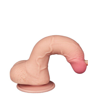 LoveToy Dildo met glijdende huid - Realistische dildo 19,5 cm Ø3,5 cm