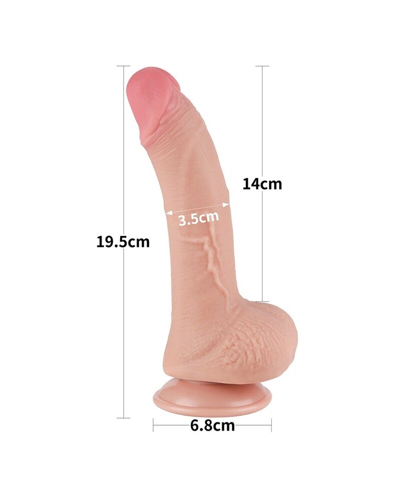 LoveToy Gode coulissant 19,5 cm (Ø 3,5 cm) - Nude