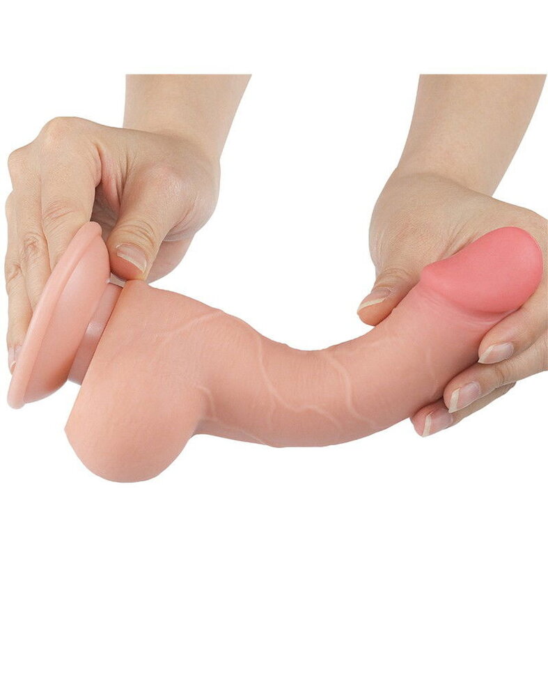 LoveToy Dildo met glijdende huid - Realistische dildo 19,5 cm Ø3,6 cm