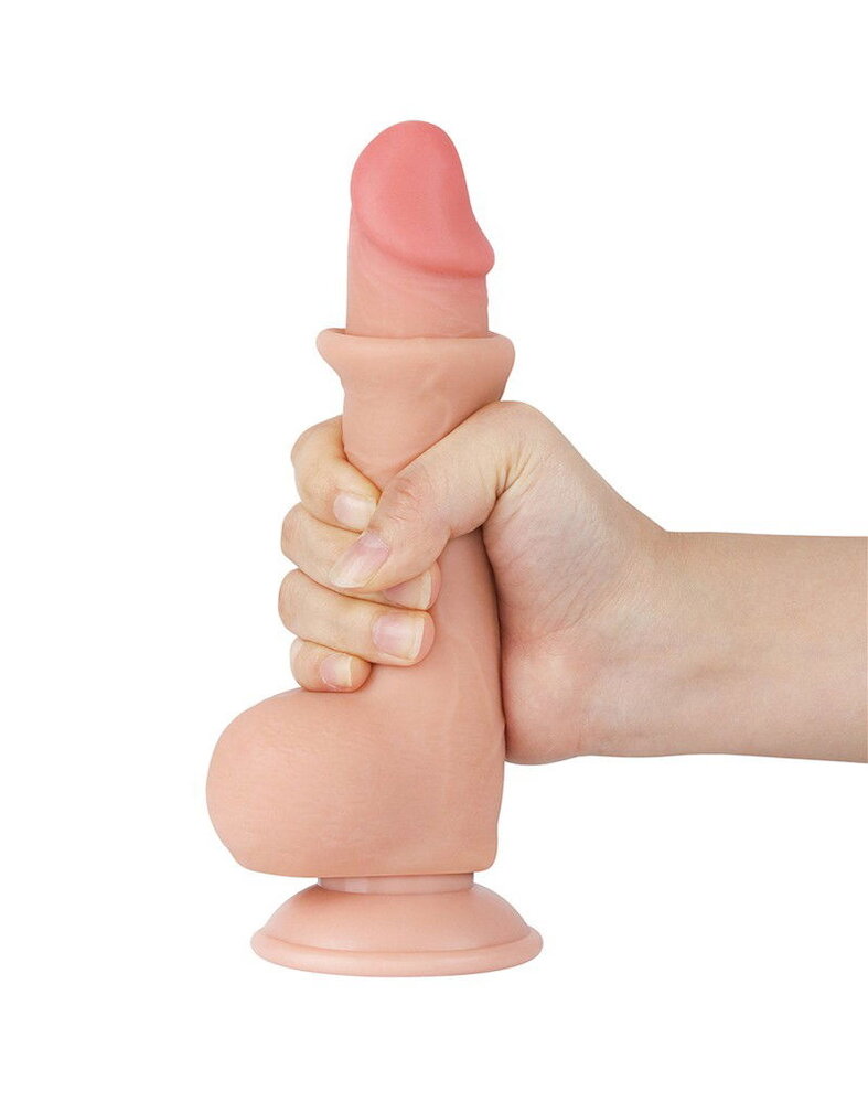 LoveToy Dildo met glijdende huid - Realistische dildo 19,5 cm Ø3,6 cm