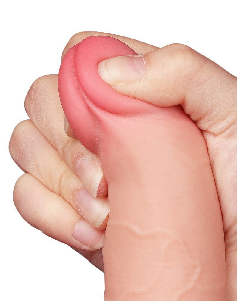LoveToy Dildo met glijdende huid - Realistische dildo 19,5 cm Ø3,6 cm