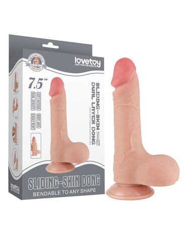 LoveToy Dildo met glijdende huid - Realistische dildo 19,5 cm Ø3,7 cm LoveToy Dildo met glijdende huid - Realistische dildo 19,5 cm Ø3,7 cm