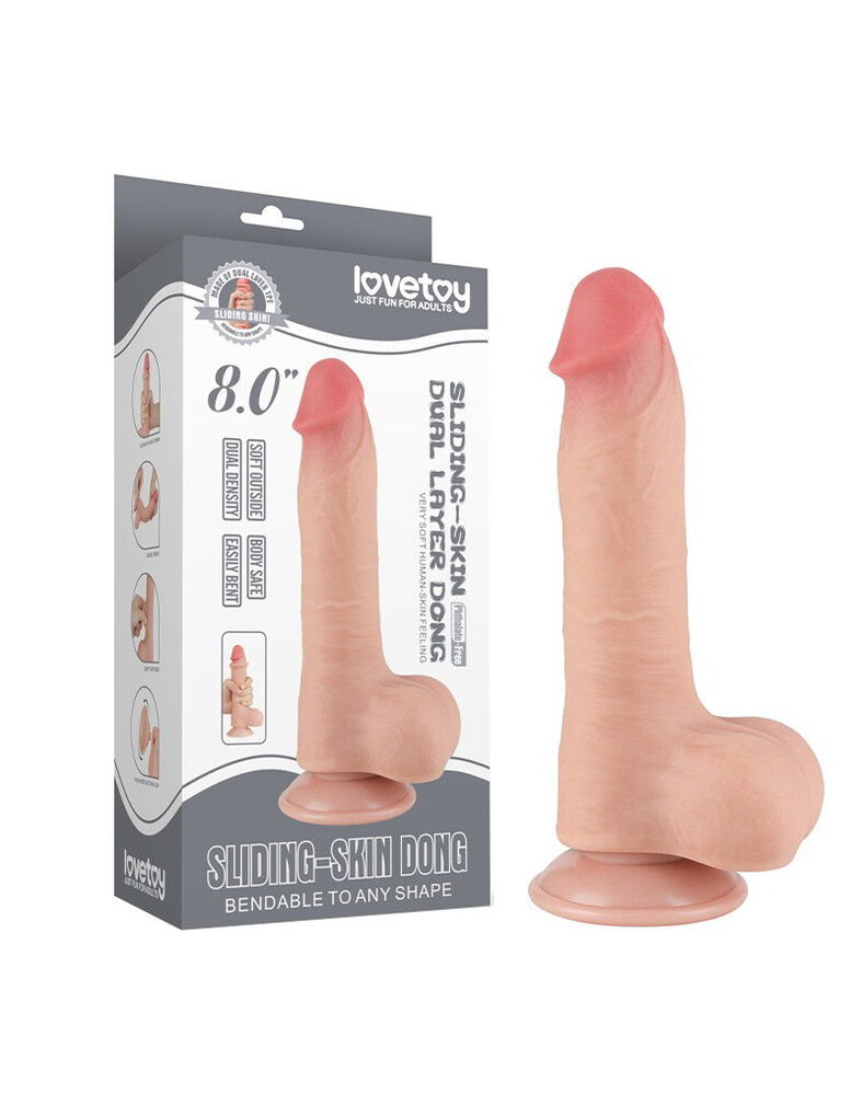 LoveToy Gode coulissant 20 cm (Ø 3,9 cm) - Nude