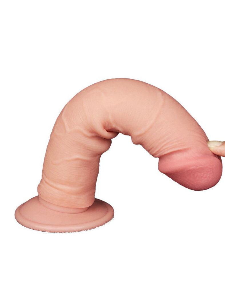 LoveToy Dildo met glijdende huid - Realistische dildo 20 cm Ø 3,8 cm