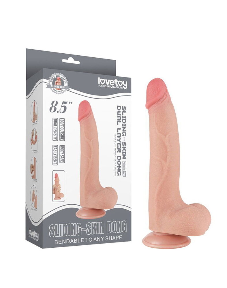 LoveToy Sliding Skin Dildo - Realistischer Dildo 20 cm Ø 4 cm