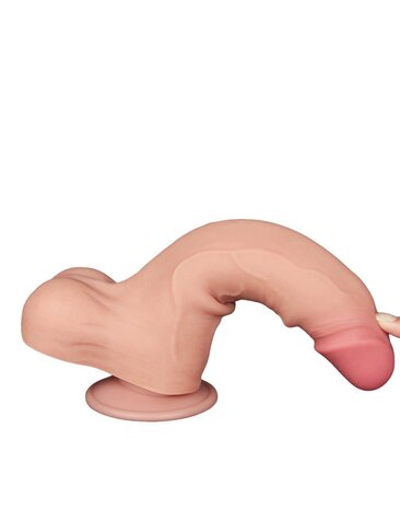 LoveToy Dildo met glijdende huid - Realistische dildo 22 cm Ø 4,3 cm