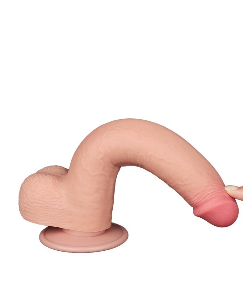 LoveToy Dildo met glijdende huid - Realistische dildo 22 cm Ø 3,7 cm