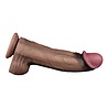 LoveToy Gode double couche en silicone XXL 33 cm (Ø5,5 cm) - Marron