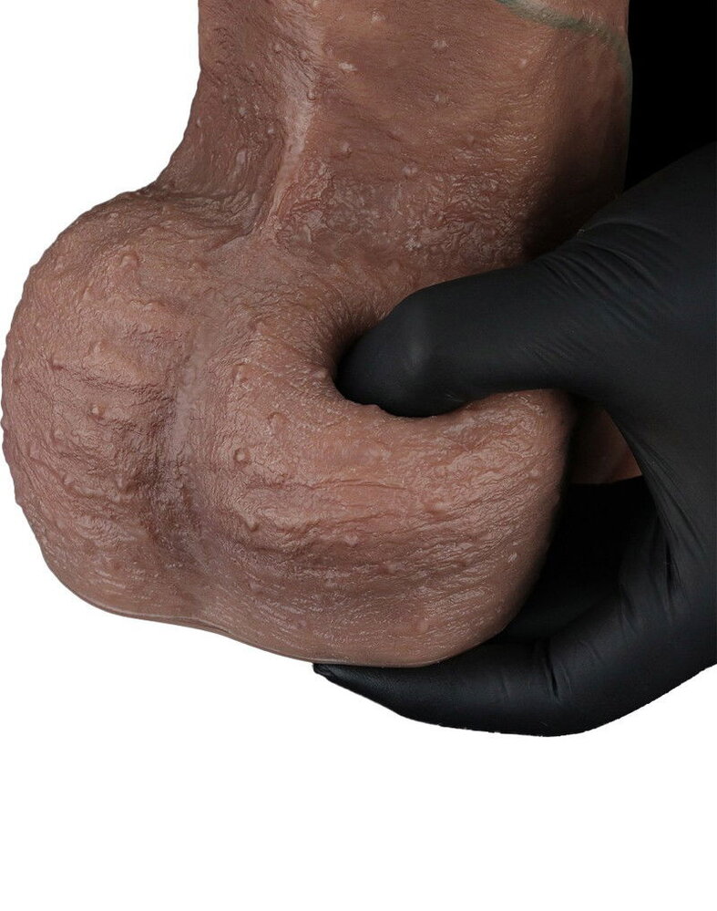 LoveToy LoveToy - Dual Layered Silicone Dildo XXL 33 cm (Ø5.5 cm) - Brown