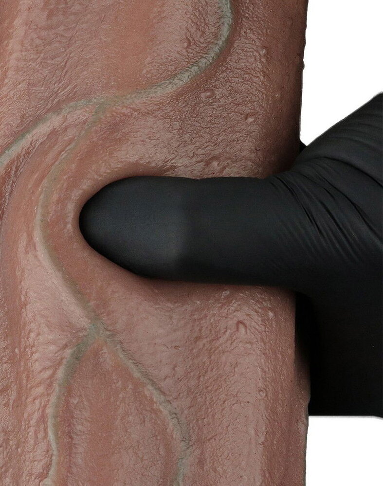 LoveToy Gode double couche en silicone XXL 33 cm (Ø5,5 cm) - Marron