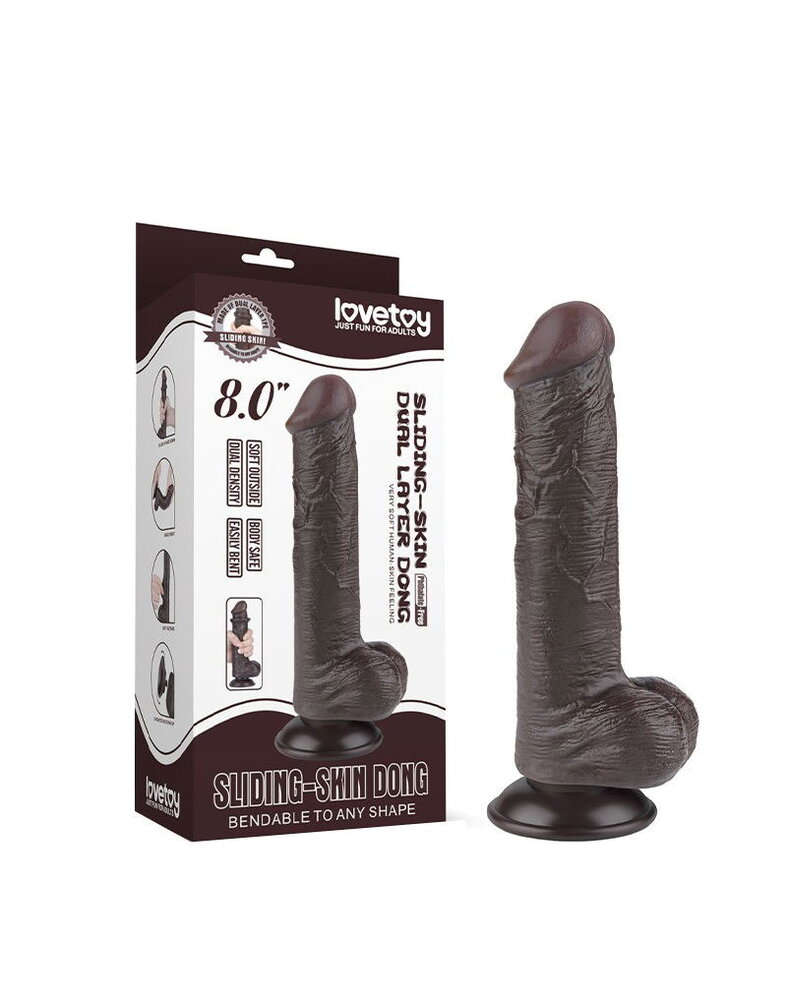 LoveToy Sliding Skin Dildo - Realistischer Dildo 20,8 cm Ø 4 cm