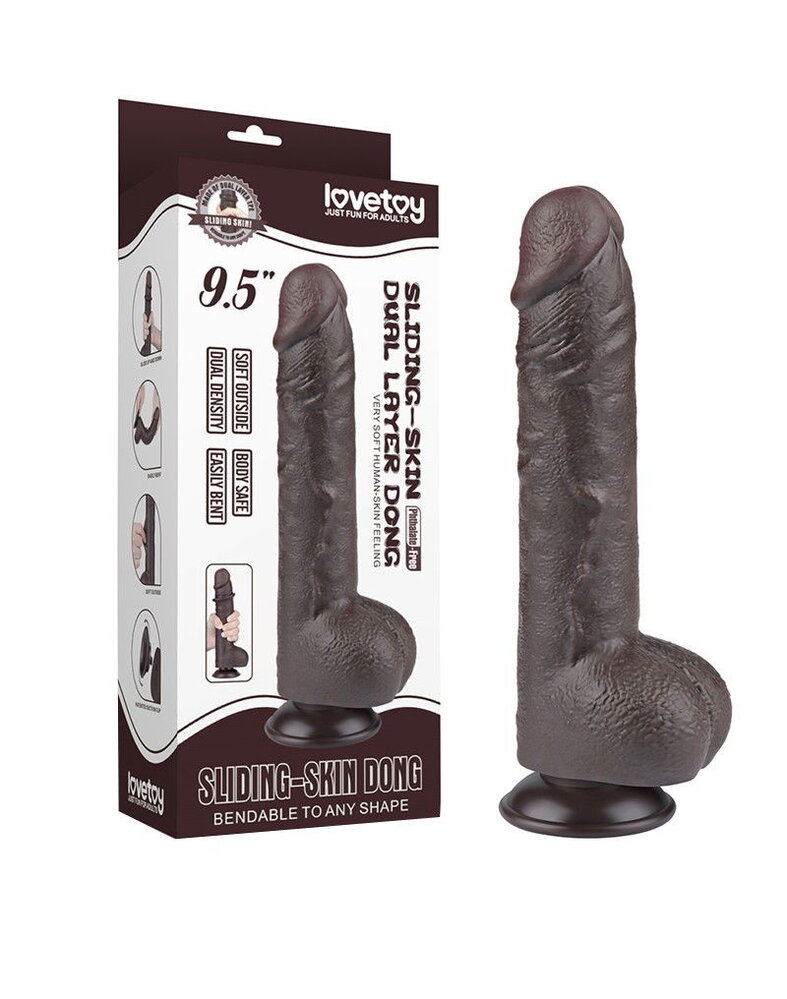 LoveToy Gode coulissant 24 cm (Ø 4,3 cm) - Noir