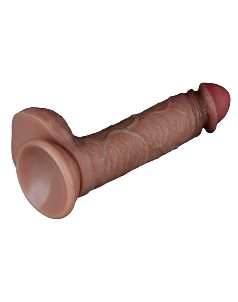LoveToy LoveToy - Dual Layered Silicone Dildo 19.5 cm (Ø 3.7 cm) - Brown