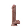 LoveToy Gode double couche en silicone 20,5 cm (Ø 4 cm) - Marron