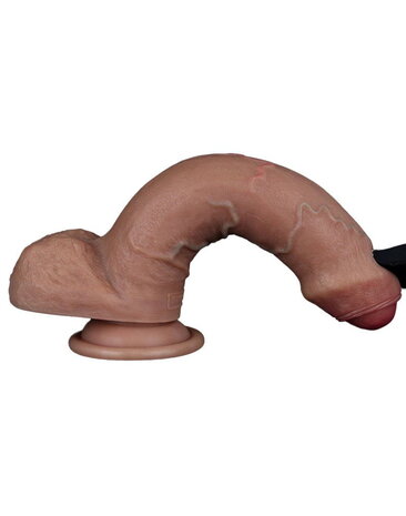 LoveToy LoveToy - Gode double couche en silicone 20,5 cm (Ø 4 cm) - Marron