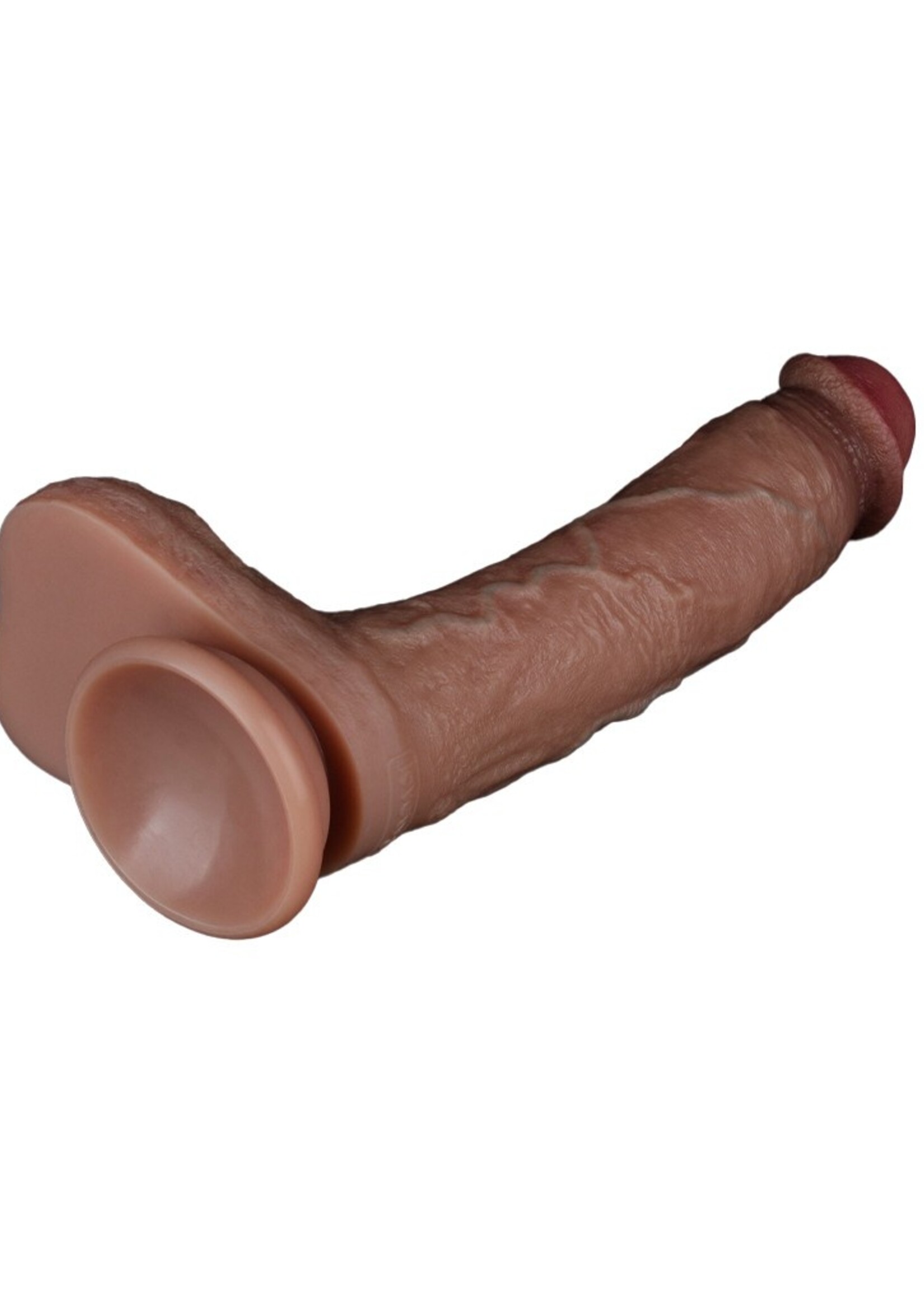 LoveToy Gode double couche en silicone 21,5 cm (Ø 4,2 cm) - Marron