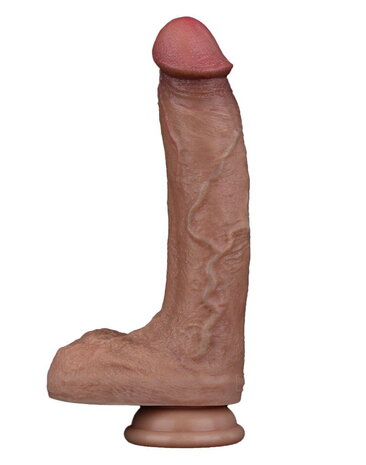 LoveToy LoveToy - Dual Layered Silicone Dildo 21.5 cm (Ø 4.2 cm) - Brown