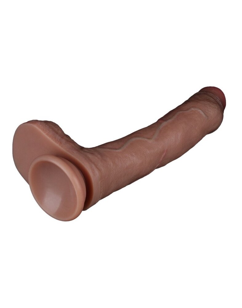LoveToy LoveToy - Dual Layered Silicone Dildo 22 cm (Ø 4.2 cm) - Brown