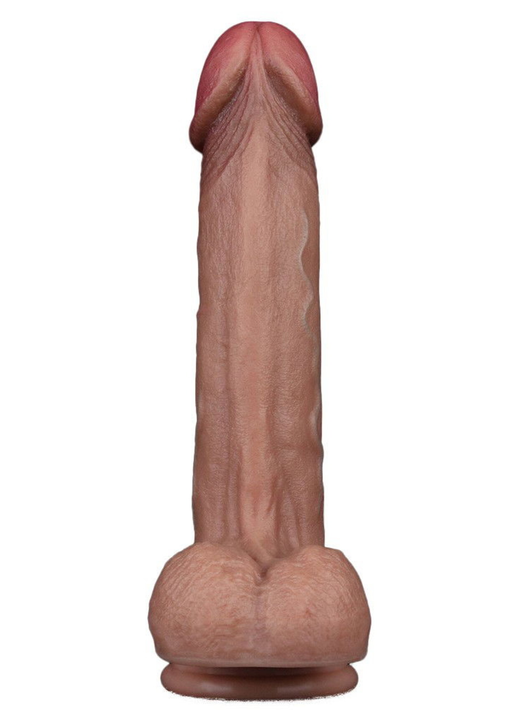 LoveToy Gode double couche en silicone 22,5 cm (Ø 4,2 cm) - Marron