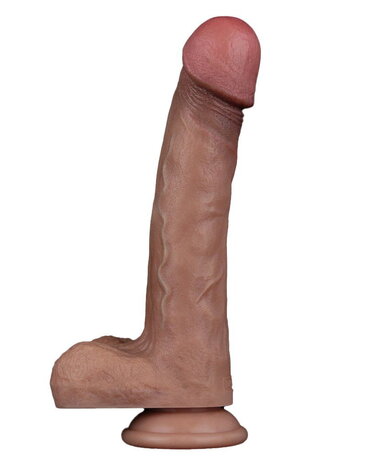 LoveToy LoveToy - Dual Layered Silicone Dildo 22.5 cm (Ø 4.2 cm) - Brown