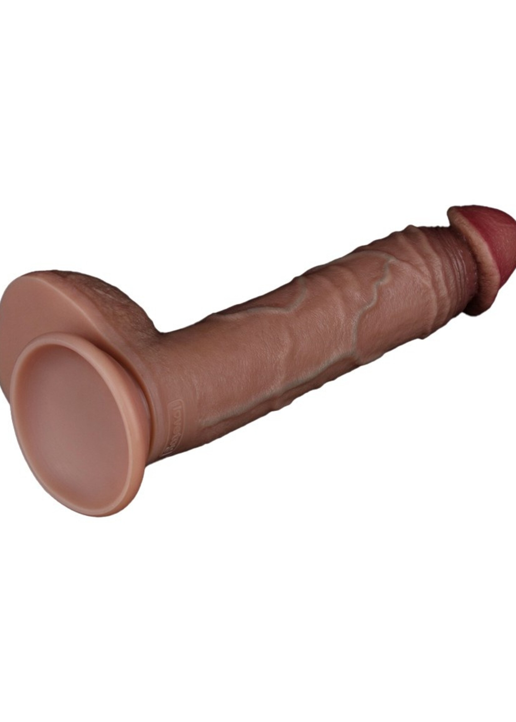 LoveToy Gode double couche en silicone 23,5 cm (Ø 4,3 cm) - Marron