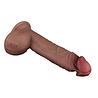 LoveToy Gode double couche en silicone 23,5 cm (Ø 4,3 cm) - Marron