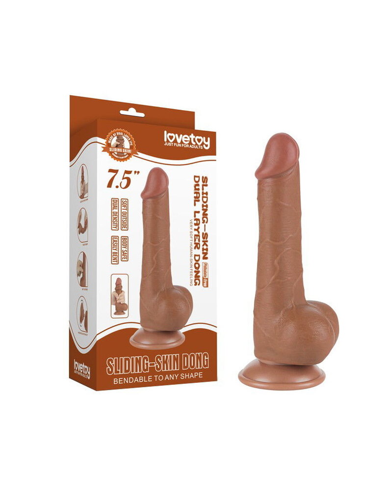 LoveToy Sliding Skin Dildo - Realistischer Dildo 19,5 cm Ø 3,6 cm