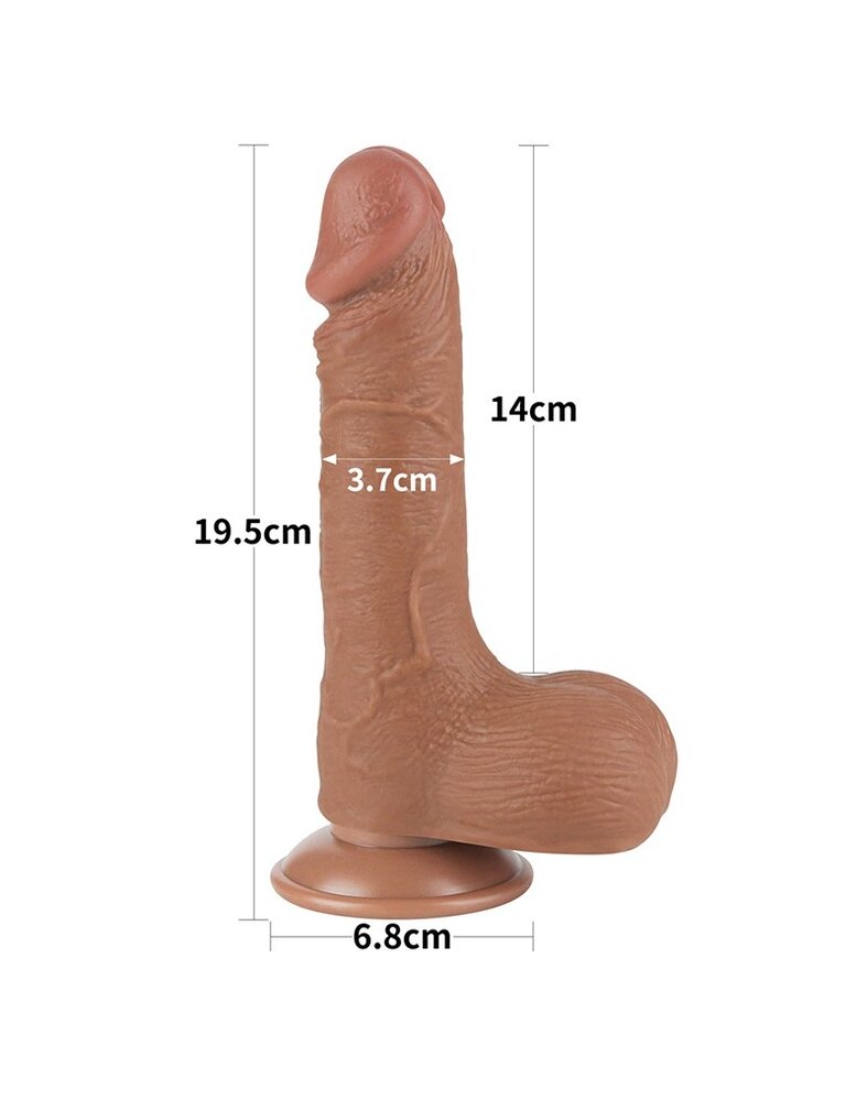LoveToy Gode coulissant 19,5 cm (Ø 3,7 cm) - Marron