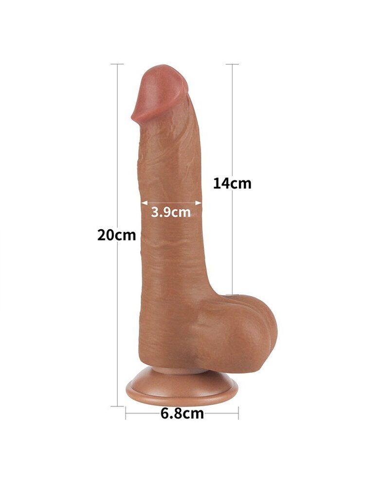 LoveToy Gode coulissant 20 cm (Ø 3,9 cm) - Marron