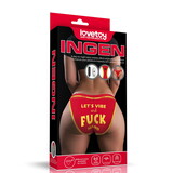 LoveToy Fuck - Bedrukte vibrerende sexy slip - Rood