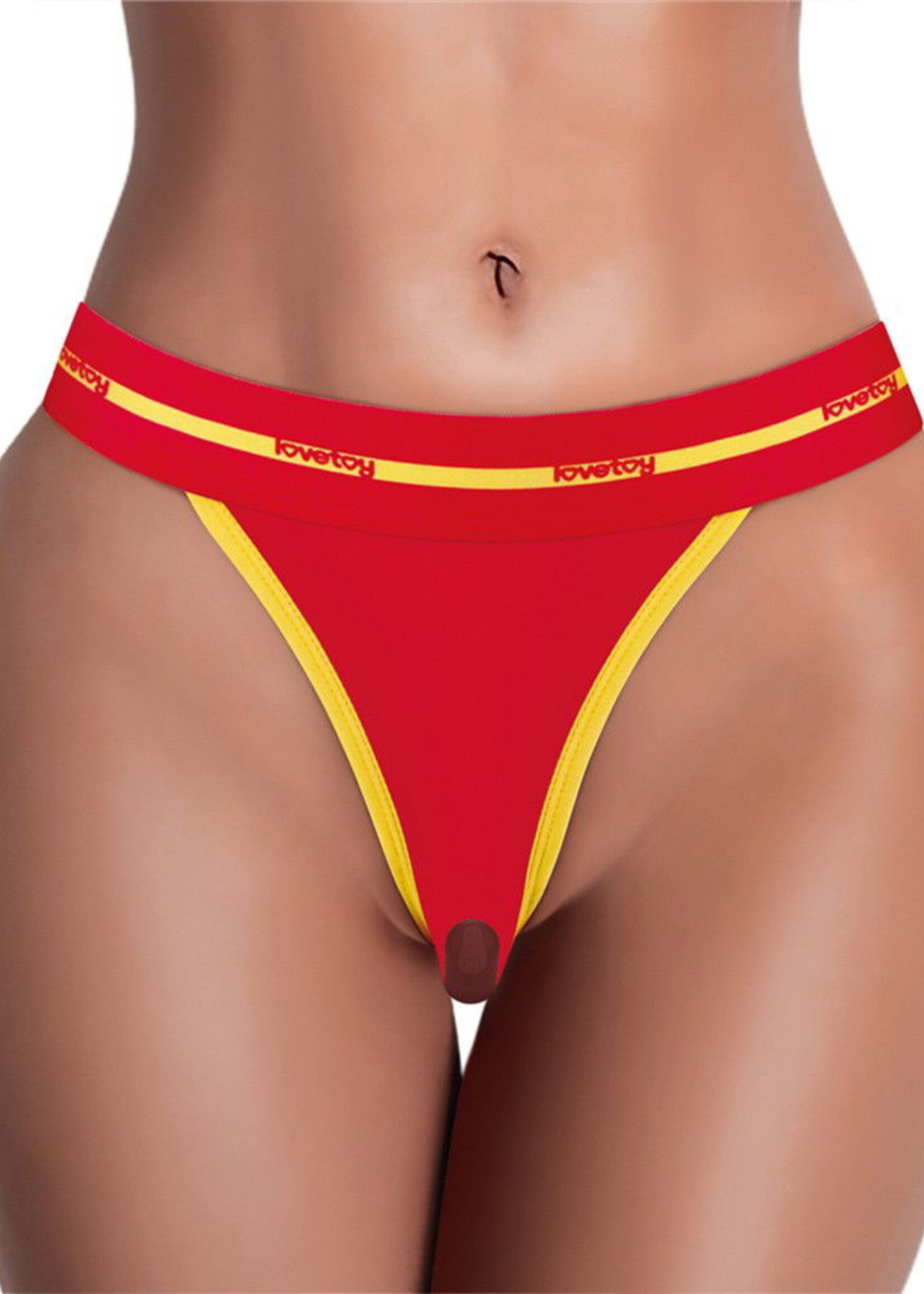 LoveToy Fuck - Culotte vibrante sexy imprimée - Rouge