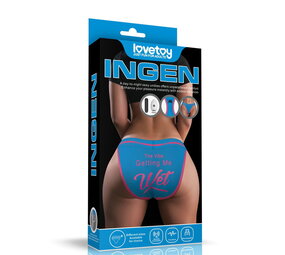 LoveToy Wet - Bedrukte vibrerende sexy slip - Blauw