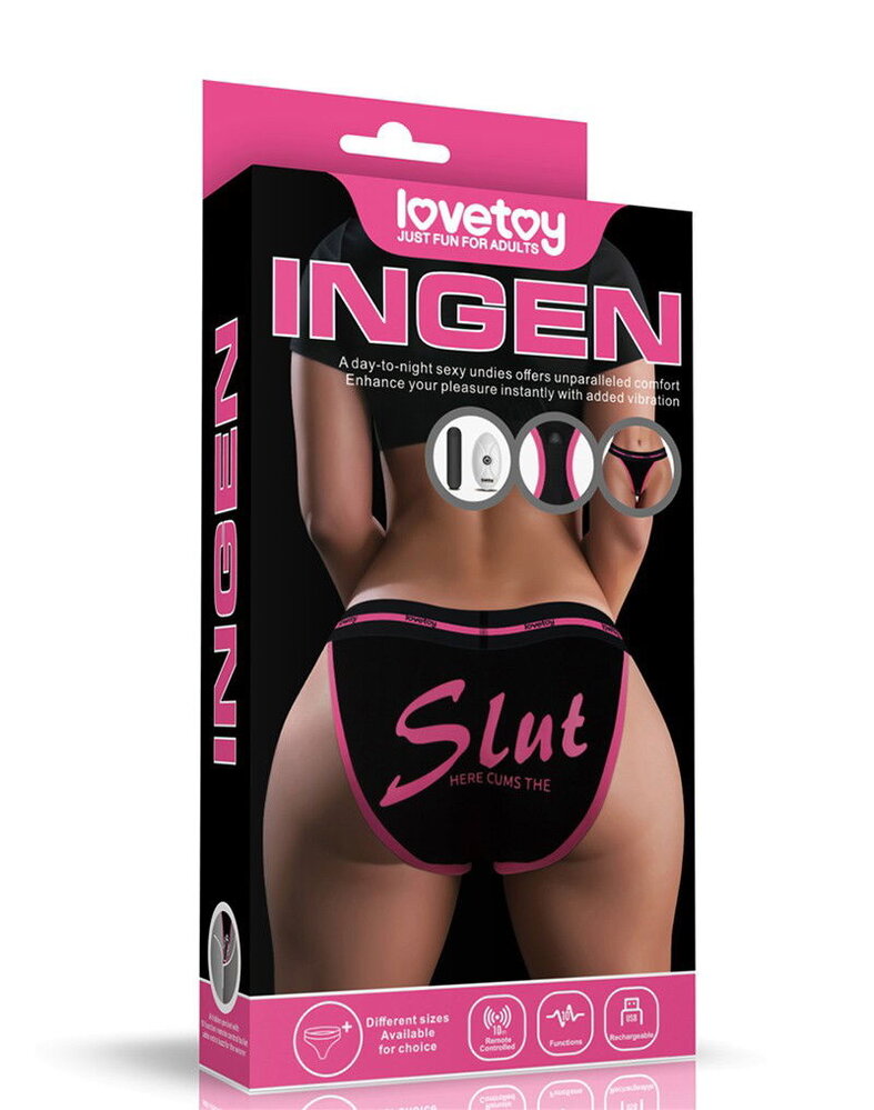 LoveToy Slut - Culotte sexy vibrante imprimée - Noir