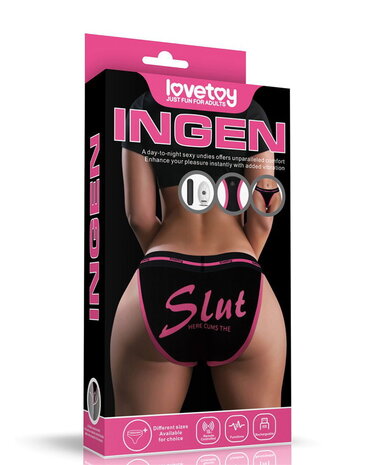 LoveToy Slut - Culotte sexy vibrante imprimée - Noir