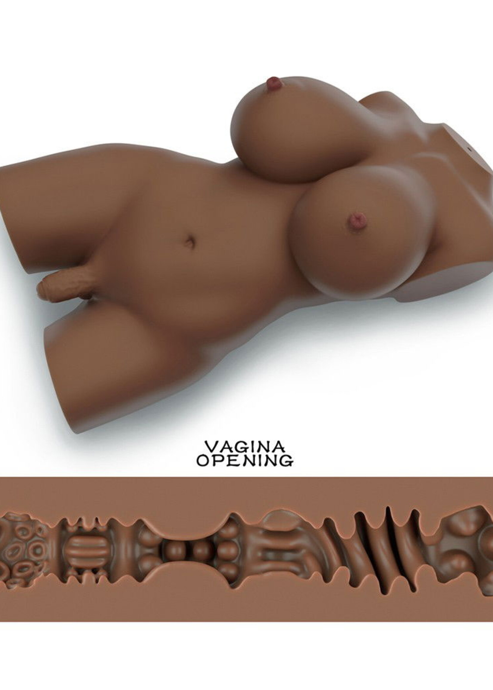 LoveToy Streetgirl's 8 - Torso Masturbator - Anale - Donkerbruin