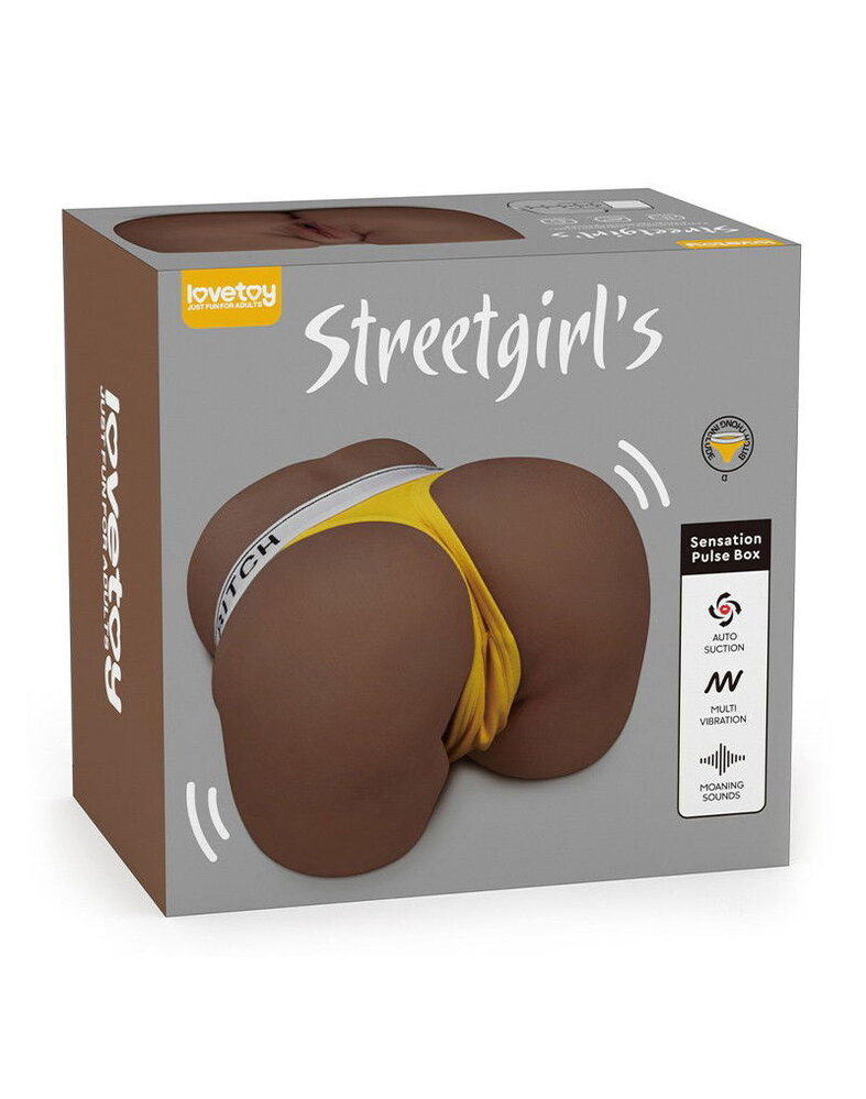 LoveToy Streetgirl's Sensation Pulse - Masturbateur réaliste avec fonction d’aspiration et vibration - Brun