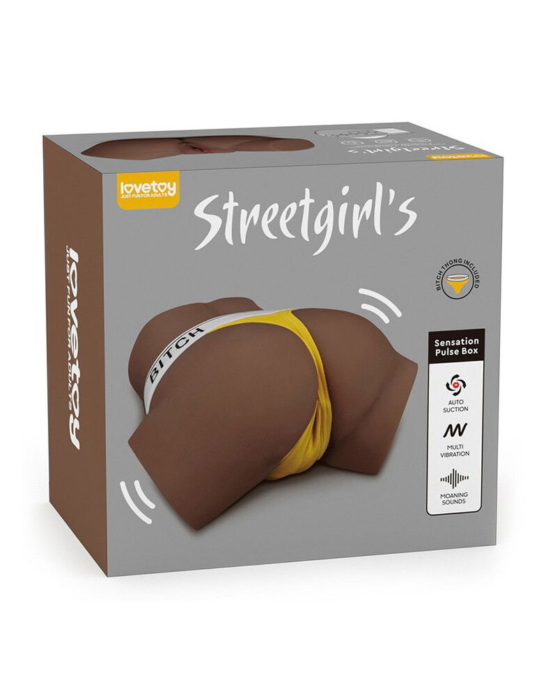 LoveToy Streetgirls Sensation Pulse - Masturbateur réaliste avec succion et vibration - Brun