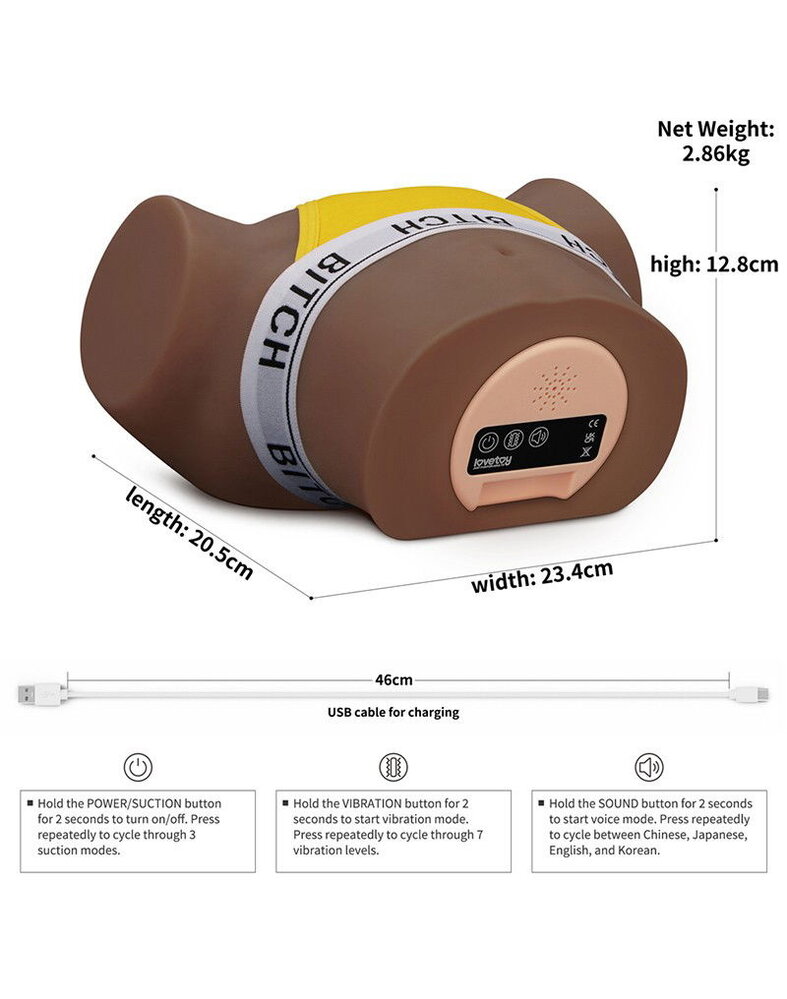 LoveToy Streetgirls Sensation Pulse - Masturbateur réaliste avec vibration et aspiration - Brun