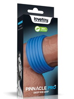 LoveToy Pinnacle Pro - Deep Rib Grip Ring - Blauw