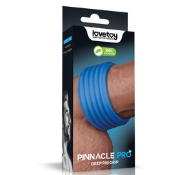LoveToy Pinnacle Pro - Deep Rib Grip Ring - Blauw