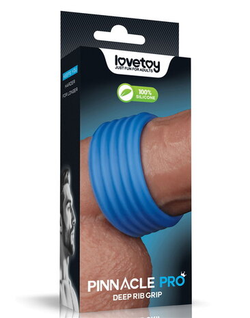 LoveToy Pinnacle Pro - Anneau de préhension à côtes profondes - Bleu