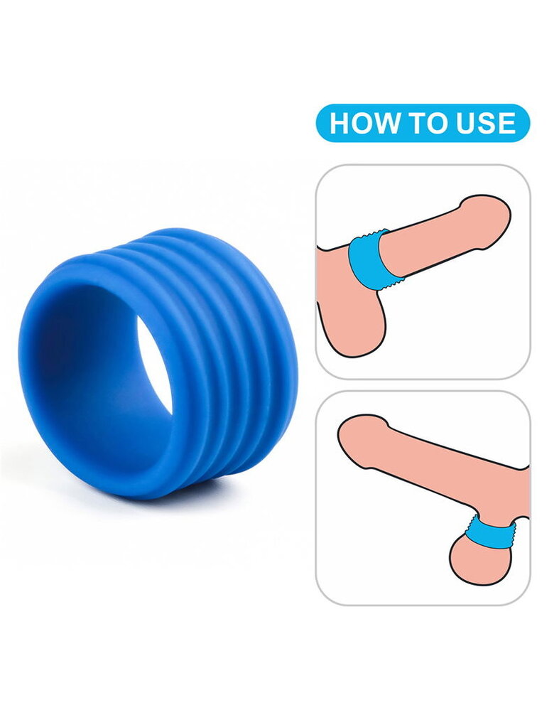 LoveToy Pinnacle Pro - Anneau de préhension à côtes profondes - Bleu