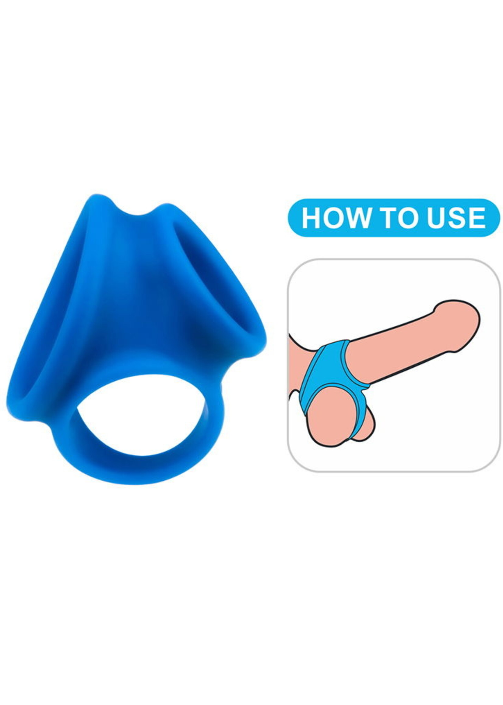 LoveToy Pinnacle Pro - Manchon rehausseur Trio Grip - Bleu